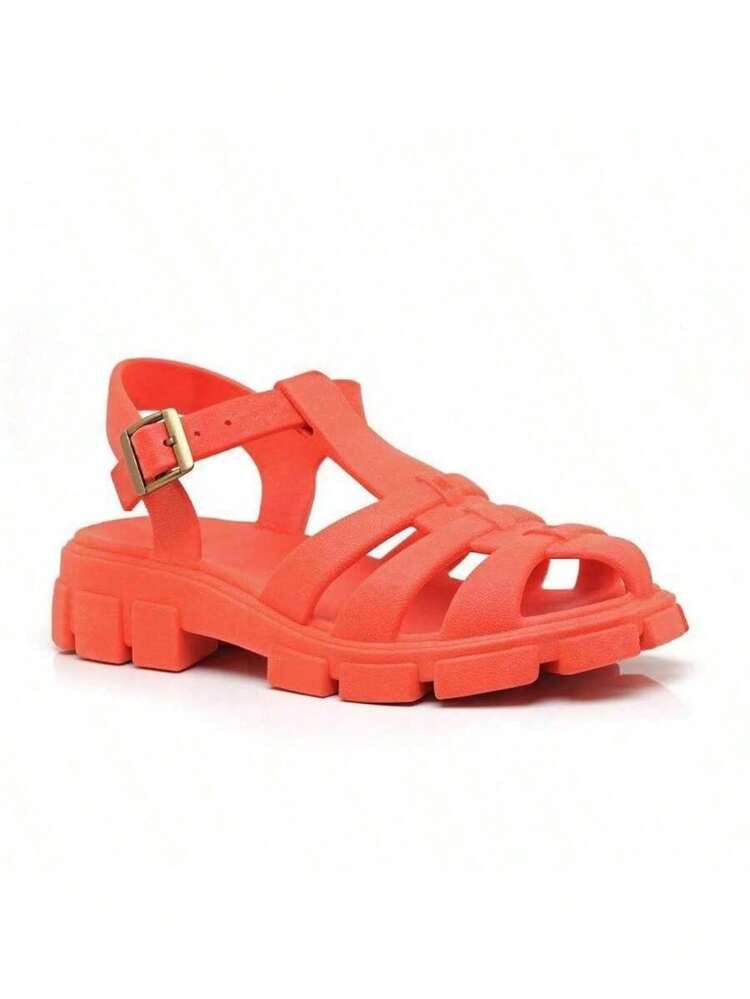 Women's Tractor Sandal With Buckle Comfortable Gladiator Spider Flip Flop - Orange - View 2