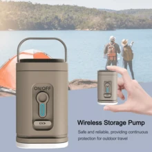 Portable Mini Air Pump Rechargeable Camping For Air Bed Mattress And Kayak USB - 棕色 - 查看 6
