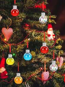 10pcs 50ml Deluxe Christmas Ball Ornament Set - Hanging Christmas Decoration, Party Beverage Container, Candy And Dried Fruit Storage - Perfect For Christmas Tree Decoration, Party, And Gift Giving, Halloween, Halloween Decoration