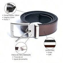 Kit Sapato Social Masculino em Couro Legitimo + 3 Brindes - Preto - Visão 4