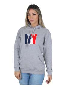 Women's Sweatshirt New York Statue Of Liberty Cold Weather Top - Grey - View 1