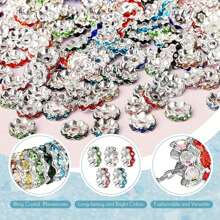 30 件 12 毫米混色波浪水晶珠隔珠适用于 DIY 珠宝制作笔手链工艺配件 - 浪邊鑽圈 - 查看 5