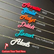 Custom Acrylic Name Necklace, Personalized Necklace, Minimalist Jewelry, Customizable Name Pendant, Delicate Chain, Ideal Graduation Gift For Family & Friends, Available In Multiple Colors