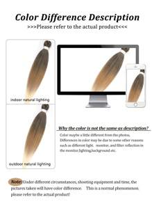 Pre-Stretched Braiding Hair Extension Professional Crochet Braiding Hair Hot Water Setting Professional Straight Yaki Synthetic Hair For Twist Braids - Ombre - View 10