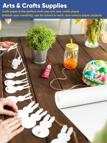 1 卷 - 纯色礼品包装纸、白色仿皮纸、白色牛皮纸卷 15 英寸 X 394 英寸、生日礼物装饰纸、家庭聚会礼品包装纸、婚礼包装纸、薄纸、花束用品、礼品包装纸、鲜花包装纸、海报广告牌纸、工艺艺术纸、情人节礼品包装纸、新年装饰 - 白色 - 查看 4