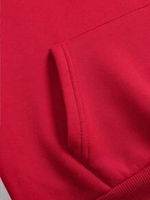 Custom Text Women's Hooded Sweatshirt - Personalize Add Your Own Text/Name To Design Your Personalized Printed Sweatshirt, Women Tops ,Fall Tops ,Red Top,Custom Top,Custom Sweatshirt,Winter Clothes,Personalized Text,Red Long Sleeve - Red - View 7