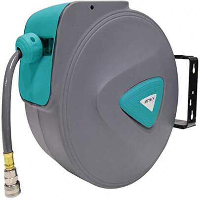 LILIIN Automatic Compressed Air Hose 10m / 20m /18+2m Reel 1/4'' Connection Hose Reel Wall Hose Holder Gray / Green Compressed Air Hose Reel