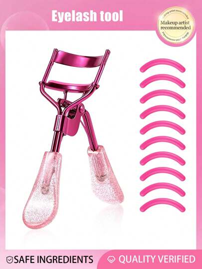 11pcs 10pcs Cushioned Eyelash Curler, 1 Eyelash Curler +10 Silica Gel Pad, Metal Eyelash Curler, Stainless Steel Eyelash Curler, Curling And Shaping, Without Hurting Eyelashes, Lifting Eyelashes, Lifting And Expanding Eyes, Suitable For Female Eyelashes, Eyebrows, Wide-Angle Makeup Tools, Soft Texture, Lasting Modeling, Comfortable Feel, Suitable For Home, Travel, Commuting, And Can Be Used As Gifts And Beauty Tools.,Giveaways,Travel,Cheap Stuff,Travel Essential