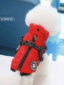2-In-1 Pet Winter Jacket And Harness Coat, Turtleneck Vest, Thick Autumn/Winter Clothing