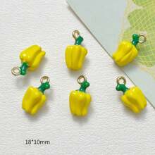 5/Pcs Random Mixed Color Alloy 3D Fruit Pendant DIY For Earrings, Bracelets, Keychains, Bag Charms, Pendant Accessories - Multicolor - View 47