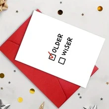 Biglietti d'auguri divertenti e commoventi per compleanni, ringraziamenti e amicizia - con buste, perfetti per riunioni di classe e celebrazioni per anziani - regalo unico per i migliori amici - Rosso - Visualizzare 6