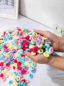 100pcs Children Small Hair Bands Baby Girl Headbands Colorful Kid Elastic Hair Tie Nylon Scrunchie Hair Rope Hair Accessories