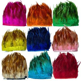 1 metro de fleco de plumas de faisán natural, cinta de plumas de color de 10-15 cm, para vestidos de fiesta DIY, decoración de vestidos de novia, manualidades, accesorios de costura de ropa con flecos de plumas