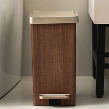 1 pieza Cubo de basura con diseño de grano de madera para uso doméstico, contenedor de basura de alta gama sellado con tapa y diseño de doble apertura para la cocina y el baño, almacenamiento de cocina, organizador de cocina, artículos de almacenamiento, decoración del hogar, regalos de Navidad, regalos para el hogar, decoración de habitaciones