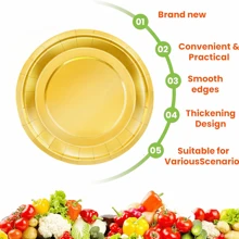 10/20pcs Gold Paper Plates, 7"/9" Foil Gold Disposable Plates, Party Plates Cake Dessert Plates, Tableware Dinnerware Set Supplies For Daily Meals Birthday Baby Shower Holiday Picnic Graduation Wedding Dinner, Christmas Party Christmas Decor Christmas Decorations Christmas Gifts And Decor Decorations S