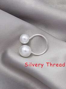 6 件仿金属珍珠餐巾环（小号），装饰餐巾环，适用于母亲节、生日、农舍、婚礼、餐厅、酒店、情人节、宴会、自助餐桌装饰、派对礼品用品、家庭厨房餐桌装饰、圣诞装饰、送给母亲的礼物 - 白色 - 查看 4