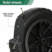 14" Wheelbarrow Wheel 3.5-8 PU Puncture Proof Solid Wheel Heavy Duty Replacement Tire For Garden Trolley Barrow Go Cart Trailer Truck (Black) - Variant1 - View 2