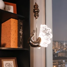 Golden Peacock Crystal Led Pendant Light PD33 - 金色 - 查看 3