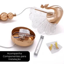 Golden Peacock Crystal Led Pendant Light PD33 - 金色 - 查看 6