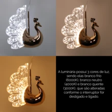 Golden Peacock Crystal Led Pendant Light PD33 - 金色 - 查看 5