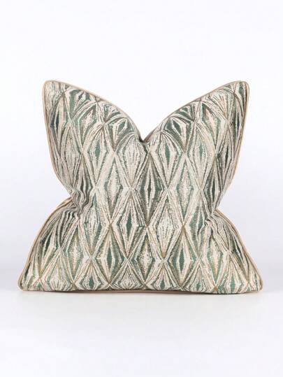 1 件现代简约绿色和金色提花装饰枕套，适用于沙发、客厅、卧室，45 厘米 * 45 厘米，17.7 英寸 * 17.7 英寸，家居装饰、房间装饰、办公室装饰、客厅装饰（无枕芯）学校装饰、学校惊喜宿舍装饰、返校装饰