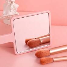 1pc Minimalist Handheld Makeup Mirror, Black Handle, Stylish Design,Makeup,Cheap,Room Decor,Vanity,Travel,Bedroom,Makeup Accessories,Mirror,Vanity Mirror,Mini Mirror,Compact Mirror,Mirror Small,Hand Mirror - Multicolor - View 10