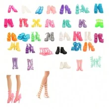 Set Of 66 Doll Accessories, Including Clothes, Skirts, Shoes, Hanger, Handbag, Necklace, Crown (Dolls Not Included) Style Random, Holiday Gifts