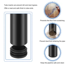 6Pcs Plastic Blanking End Cap Pipe Tube Insert Plug Cover 40mm Black - Multicolor - View 7