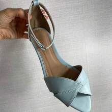 Women's Flat Shoes Fashion Blogger Flat Shoes With Leaf Toe - Màu xanh nhạt - Xem 3