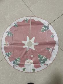1pc Christmas Tree Skirt, Adorable Santa Claus Design, Suitable For Christmas Tree Or Table Decor