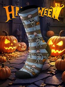 1 Pair Custom Halloween Face Socks, Custom Photo Sock, Custom Printed Socks, Personalized Funny Face Socks, Custom Picture Socks, Put Any Face On The Socks, Halloween Gift, Christmas Gift, Anniversary Gift, Valentine Gift, Birthday Gift, Wedding Gift, Mother's Day Gift, Father's Day Gift, Best Friend Gift, Gift For Mom/Dad, Gift For Girlfriend/Boyfriend, Gift For Her/Him - Blue - View 2