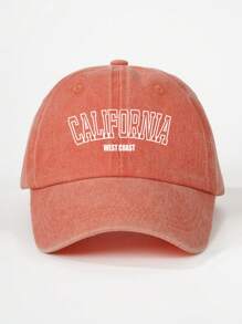 1 件装水洗加州印花棒球帽，可调节户外防晒帽，适合旅行海滩度假，Y2K 风格休闲帽，适合青少年万圣节