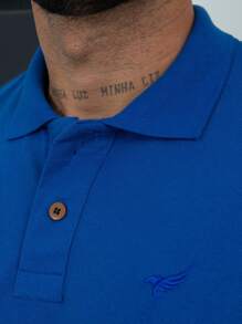 Men's Short Sleeve Piquet Polo Shirt - Royal Blue - View 3