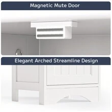 Asofer 67.1"H Bathroom Storage Cabinet With Adjustable Shelves, 2 Doors For Bathroom, Kitchen, Living Room, White - White - View 9