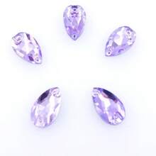 Slim Water Drop Shape Glass Multi Colors Shape Shiny Handmade Sewing Crystal Hand Sewn Rhinestone  Decoration Beads Flat Back With Holes Gems DIY Accessories Sew On Stones Strass For Decorating Clothes, Dress, Bags, Shoes, Brooches, Earrings, Handicrafts - Multicolor - View 40