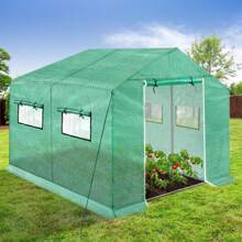 Froadp HDPE+LDPE Film Greenhouse+Galvanized Steel Tubes, With Window, For Tomatoes, Weatherproof, UV Protection (Green) - 3x2x2m - View 7