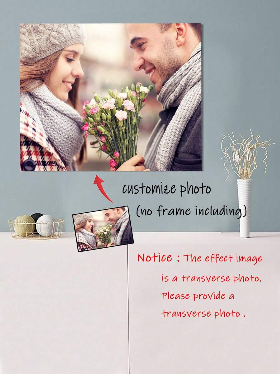 1pc Personalized HighDefinition Photo Printing Canvas Wall Art, Custom