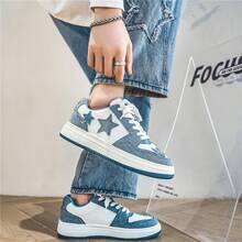 Men's Shoes, Sports And Casual Shoes, Men's Shoes,Walking Shoes,Versatile Men's Shoes, Campus Student Board Shoes, Suitable For Men's Outdoor Activities - 藍色 - 查看 4