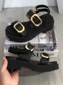 Women's Platform Sandal With Tractor Buckle Comfortable Vizzano Blogger Launch - màu đen - Xem 1