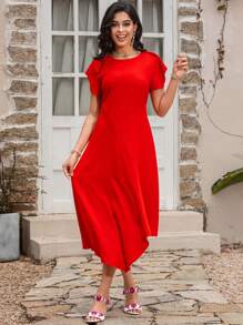 Red Dress Dress Summer New 20 High Quality Asymmetric Ruffle Dresses Sub - Red - View 1