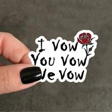 3pcs I Vow You Vow We Vow Sticker, Kindle Stickers, Book Club Vinyl Sticker, The Ritual Dark Romance Book,Self-Adhesive, Single Use, Fade-Resistant, Perfect For Laptops, Water Bottles, Cars Back To School - Black - View 1