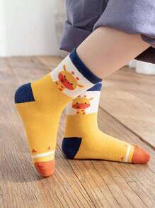 Random 10/15/20 Pairs Spring And Autumn New Cartoon Tiger Giraffe Comfortable Breathable Mid-Tube Socks - Multicolor - View 10