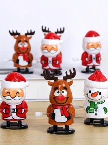 发条圣诞老人、雪人和驯鹿发条玩具，有趣新奇圣诞装饰圣诞节、圣诞礼物、圣诞装饰、儿童圣诞礼物、礼物>圣诞节、驯鹿玩具、圣诞节、圣诞礼物、圣诞玩具、有趣、圣诞老人、圣诞礼物 - 彩色 - 查看 3