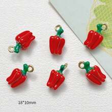 5/Pcs Random Mixed Color Alloy 3D Fruit Pendant DIY For Earrings, Bracelets, Keychains, Bag Charms, Pendant Accessories - Multicolor - View 35