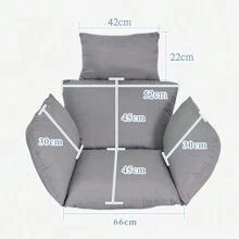 Thick Swing Chair Cushion, Soft Hammock Seat Pad, Breathable Hanging Egg Chair Pillow, Indoor/Outdoor Cozy Lounger Pad, Removable & Washable - Grey - View 7