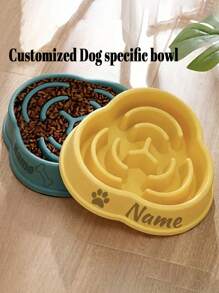 Customized Slow Feeding Dog Bowl With Anti Slip Base - Personalized Pet Supplies - Nice Gift For Pet - Multicolor - View 1