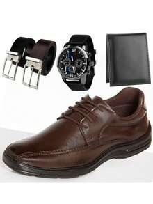 Men's Casual Kit Comfortable And Flexible Dress Shoes Complete Kit Perfect For Everyday Life - 咖啡棕 - 查看 1