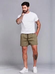 Mauricinho Comfort Linen Shorts For Men - màu xanh lá - Xem 5