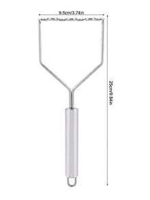 1pc Stainless Steel Potato Masher - Silver - View 2