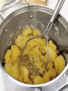 1pc Stainless Steel Potato Masher - Silver - View 4